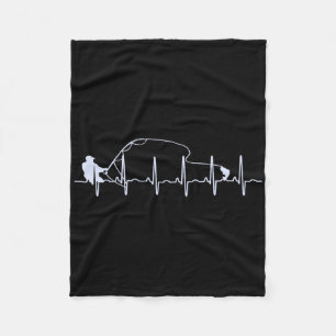 Fly Fishing Heartbeat Fish Trout Fishing Fleece Blanket