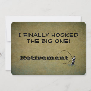 Fly Fishing Hooked Big One   Retirement Announce Invitation