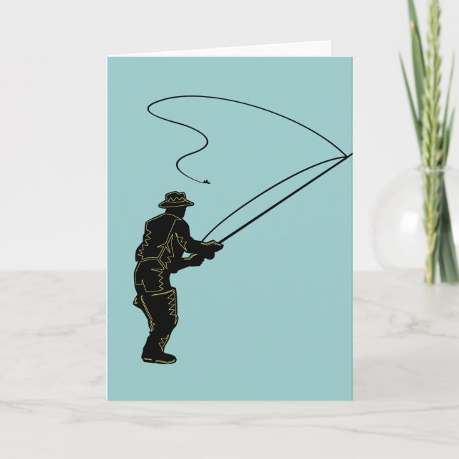 Fly Fishing in Waders Card (Front)