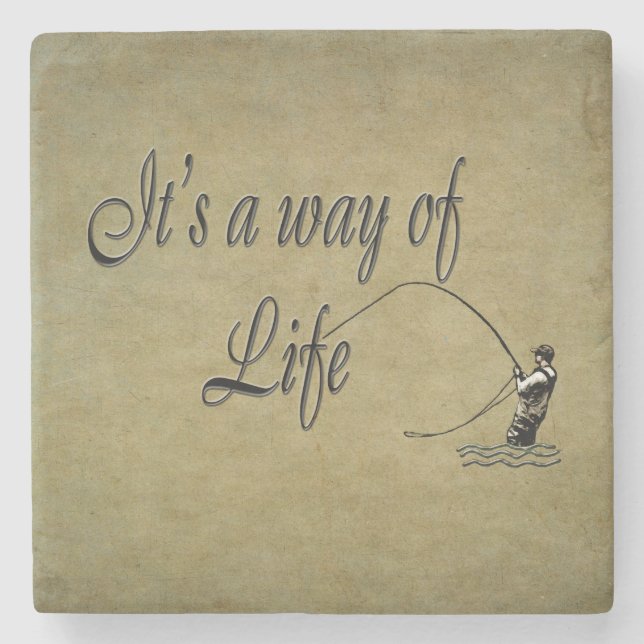 Fly-fishing - It's a Way of Life Stone Coaster (Front)