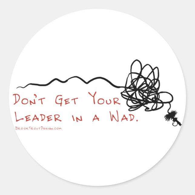 Fly Fishing Leader Classic Round Sticker (Front)