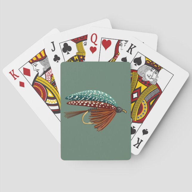 Fly Fishing Lure Art Fisherman Playing Cards (Back)