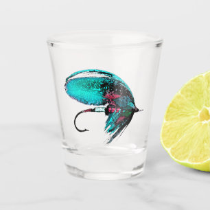 Fly Fishing Lure Beautiful Turquoise Shot Glass