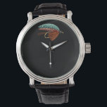 Fly Fishing Lure Classic Angler Style Watch<br><div class="desc">A detailed fly fishing lure illustration featuring layered teal and red feather wings with speckled accents, fine thread wrapping, and a classic hook. The design has a clean bold look with strong contrast, making it stand out while still feeling true to traditional hand tied flies. Perfect for anglers, fly fishing...</div>