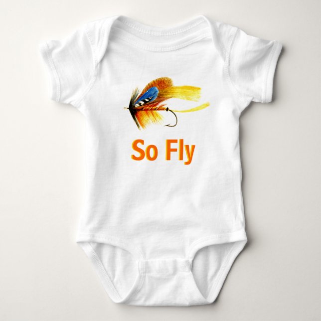 Fly Fishing Lure - So Fly Baby Bodysuit (Front)
