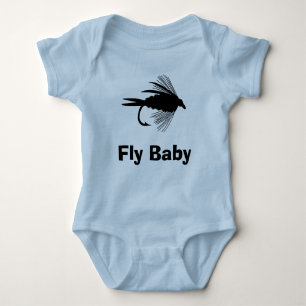Fly Fishing lure to Personalise Baby Bodysuit