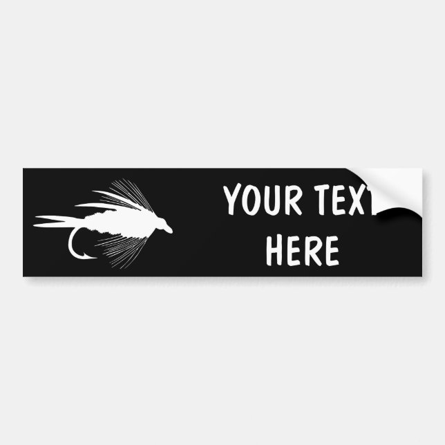 Fly Fishing lure to Personalise Bumper Sticker (Front)