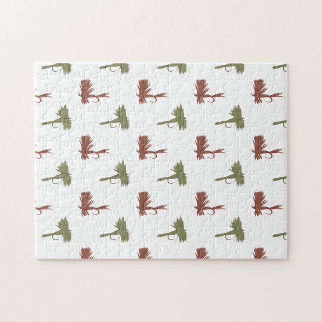 Fly Fishing Lures Pattern Jigsaw Puzzle (Horizontal)