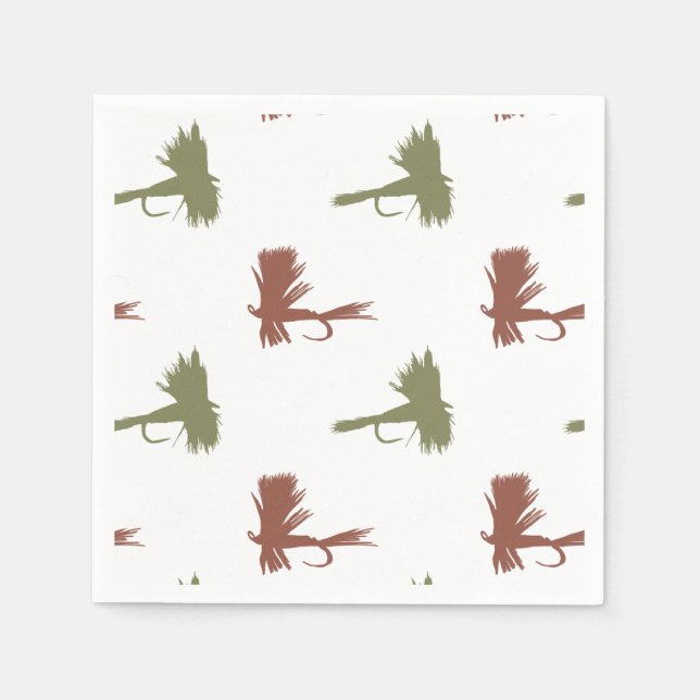 Fly Fishing Lures Pattern Napkin (Front)