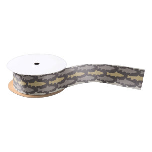 Fly Fishing Lures Pattern Satin Ribbon