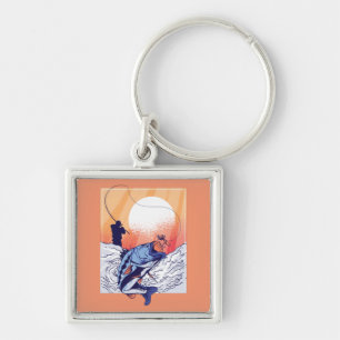 Fly Fishing Perch Key Ring