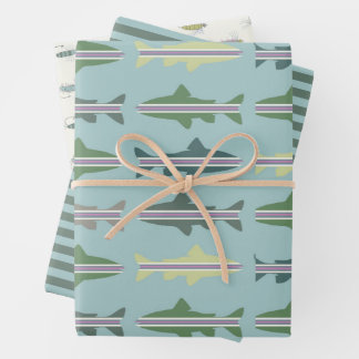 Fly Fishing Rainbow Trout Gift Wrap Set