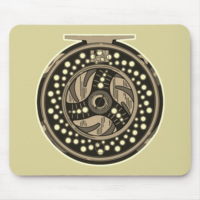Fly Fishing Reel Mouse Pad (Front)