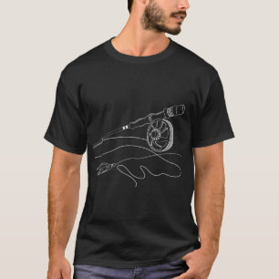 Fly Fishing Rod and Fly for Fly Fishermens T-Shirt