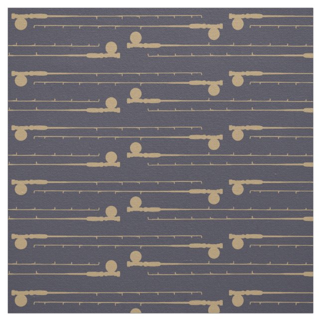 Fly Fishing Rods Pattern Fabric (Swatch)