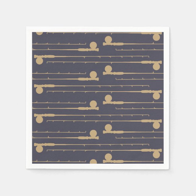 Fly Fishing Rods Pattern Napkin (Front)