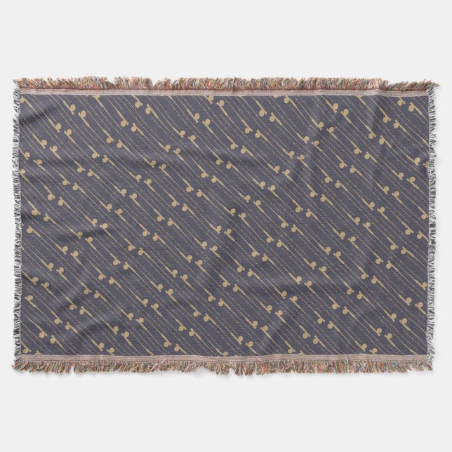 Fly Fishing Rods Pattern Throw Blanket (Front)
