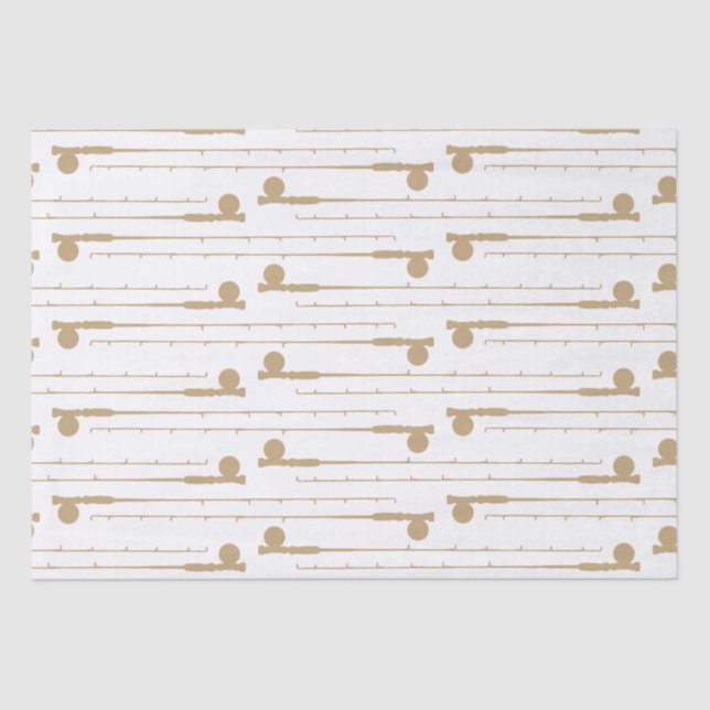 Fly Fishing Rods Pattern Tissue Paper (Front)