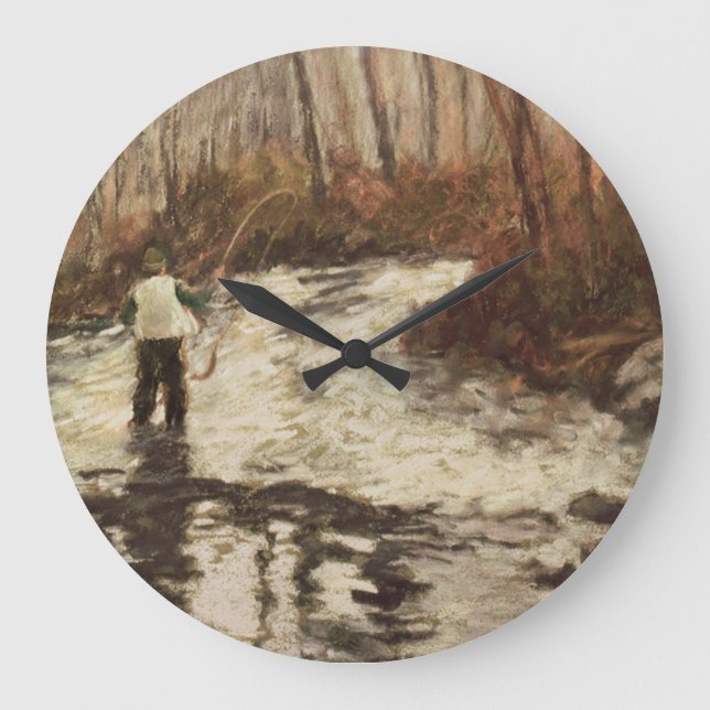 Fly Fishing Round Clock (Front)
