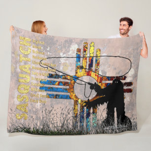 Fly Fishing Sasquatch, Talking Canyons, New Mexico Fleece Blanket