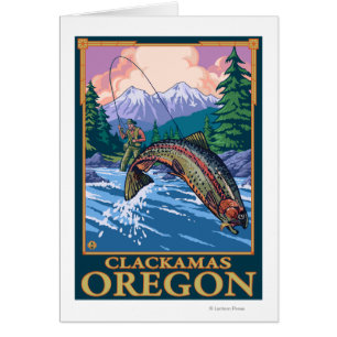 Fly Fishing Scene - Clackamas, Oregon