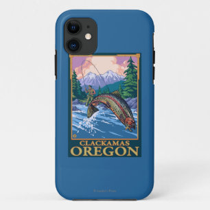 Fly Fishing Scene - Clackamas, Oregon iPhone 11 Case