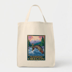 Fly Fishing Scene - Clackamas, Oregon Tote Bag