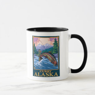 Fly Fishing Scene - Curry, Alaska Mug
