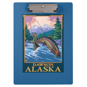 Fly Fishing Scene - Dawson, Alaska Clipboard