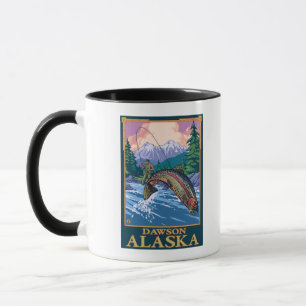 Fly Fishing Scene - Dawson, Alaska Mug