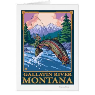 Fly Fishing Scene - Gallatin River, Montana
