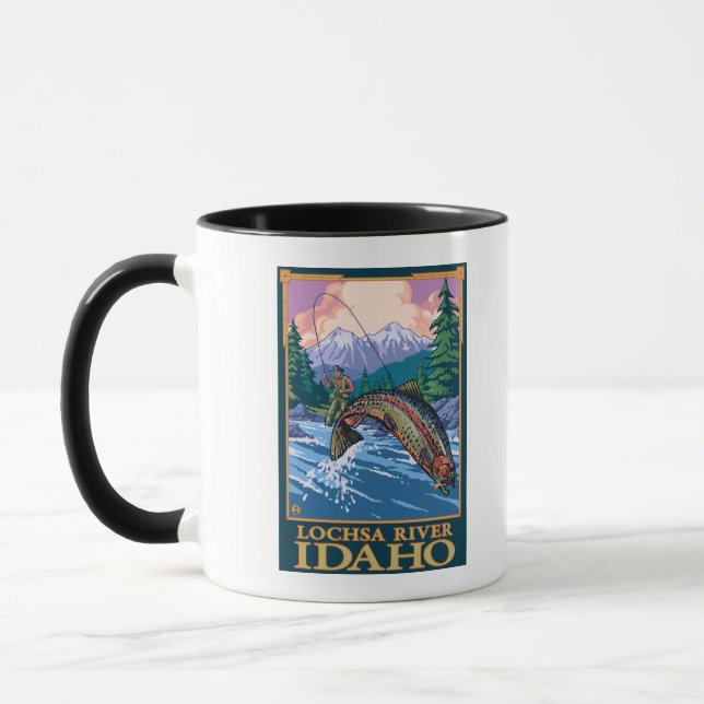 Fly Fishing Scene - Lochsa River, Idaho Mug (Left)
