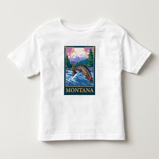 Fly Fishing Scene - Montana Toddler T-Shirt (Front)