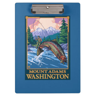 Fly Fishing Scene - Mount Adams, Washington Clipboard