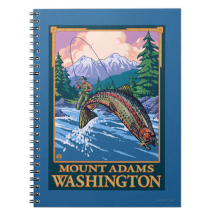 Fly Fishing Scene - Mount Adams, Washington Notebook