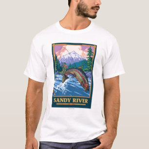 Fly Fishing Scene - Sandy River, Oregon T-Shirt