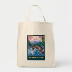 Fly Fishing Scene - Sandy River, Oregon Tote Bag