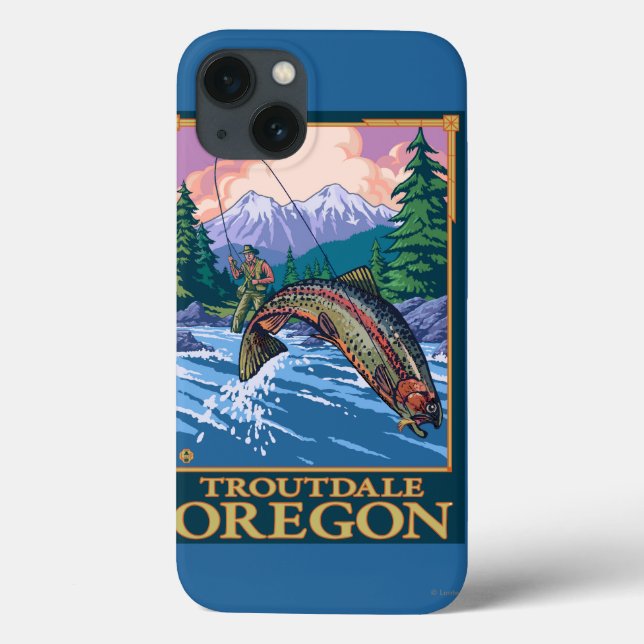 Fly Fishing Scene - Troutdale, Oregon Case-Mate iPhone Case (Back)