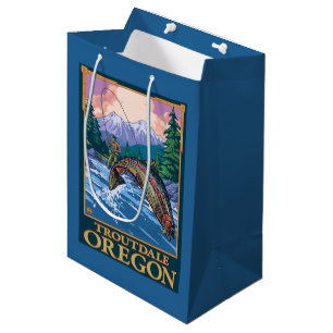 Fly Fishing Scene - Troutdale, Oregon Medium Gift Bag