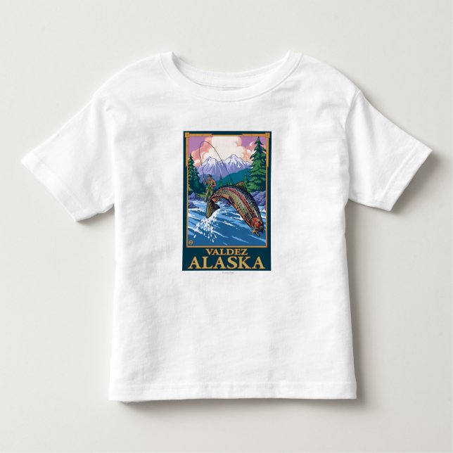 Fly Fishing Scene - Valdez, Alaska Toddler T-Shirt (Front)