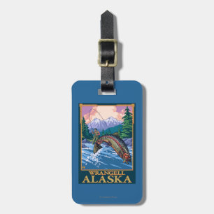 Fly Fishing Scene - Wrangell, Alaska Luggage Tag