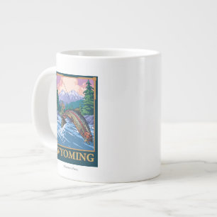 Fly Fishing Scene - Wyoming Large Coffee Mug