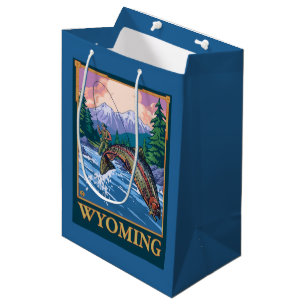 Fly Fishing Scene - Wyoming Medium Gift Bag