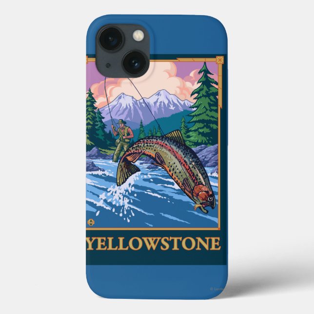 Fly Fishing Scene - Yellowstone National Park Case-Mate iPhone Case (Back)