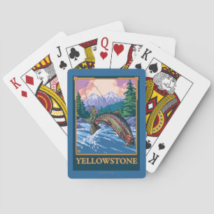 Fly Fishing Scene - Yellowstone National Park Playing Cards