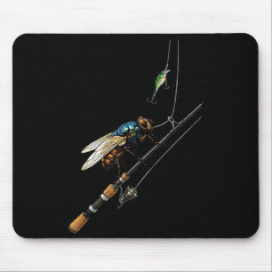 Fly fishing sportfishing angling angler funny joke mouse pad