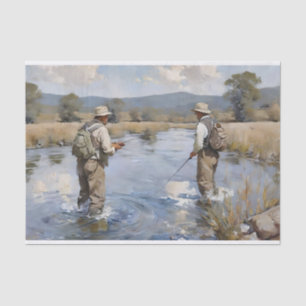 Fly Fishing the River Decoupage Tissue Paper