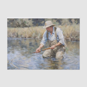 Fly Fishing the River Decoupage Tissue Paper