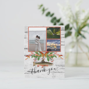Fly Fishing Theme Wedding  3 photo collage  Thank You Card