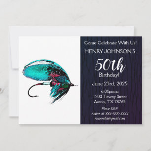Fly Fishing Themed 50th Birthday Invitation